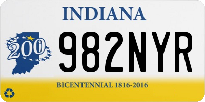 IN license plate 982NYR