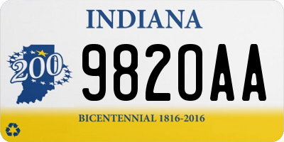 IN license plate 982OAA