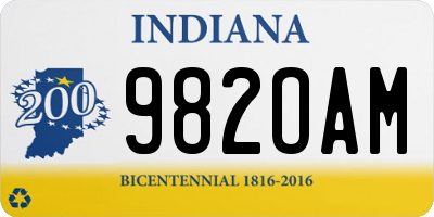 IN license plate 982OAM