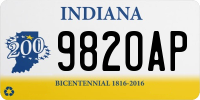 IN license plate 982OAP