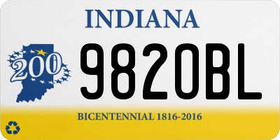 IN license plate 982OBL