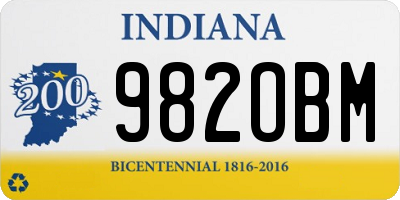 IN license plate 982OBM