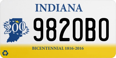 IN license plate 982OBO