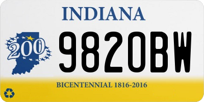 IN license plate 982OBW