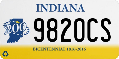 IN license plate 982OCS