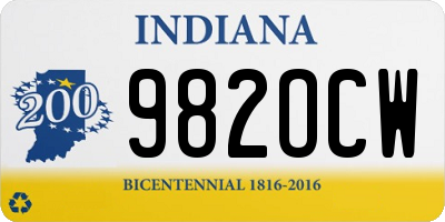 IN license plate 982OCW