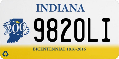 IN license plate 982OLI