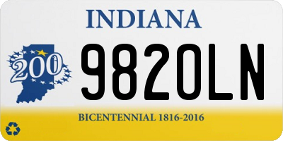 IN license plate 982OLN