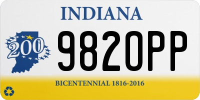 IN license plate 982OPP