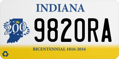 IN license plate 982ORA