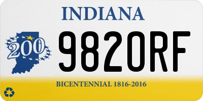 IN license plate 982ORF