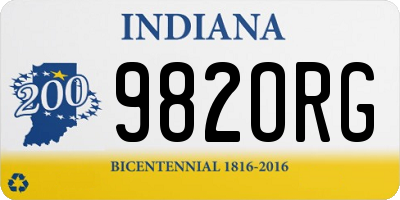 IN license plate 982ORG