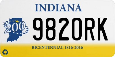 IN license plate 982ORK