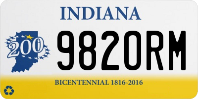 IN license plate 982ORM