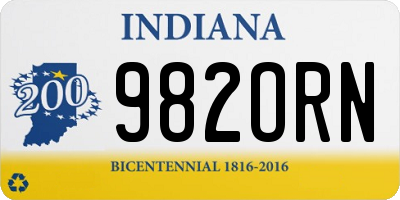 IN license plate 982ORN