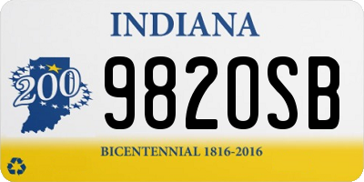 IN license plate 982OSB