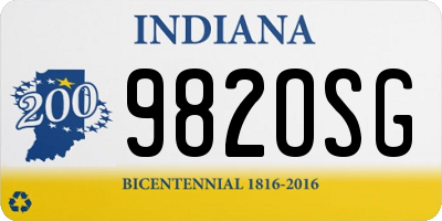 IN license plate 982OSG