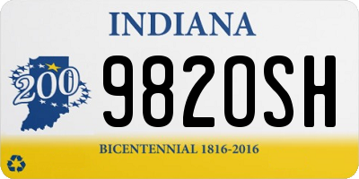 IN license plate 982OSH