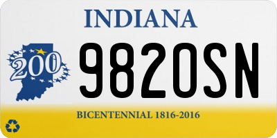 IN license plate 982OSN