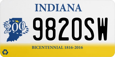 IN license plate 982OSW