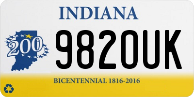 IN license plate 982OUK