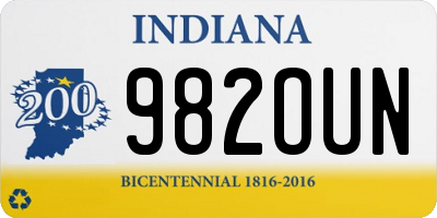 IN license plate 982OUN