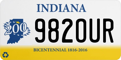 IN license plate 982OUR