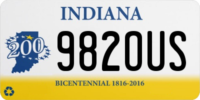 IN license plate 982OUS