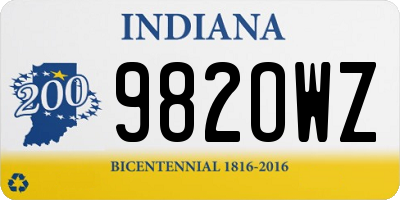 IN license plate 982OWZ