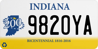 IN license plate 982OYA