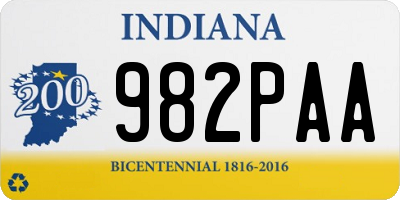 IN license plate 982PAA