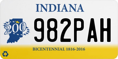 IN license plate 982PAH