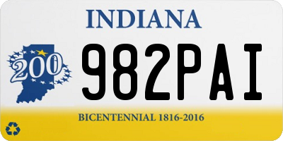 IN license plate 982PAI