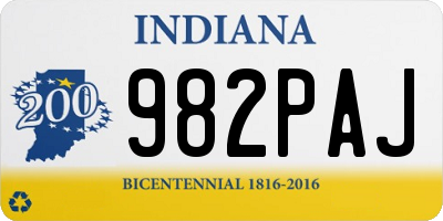 IN license plate 982PAJ