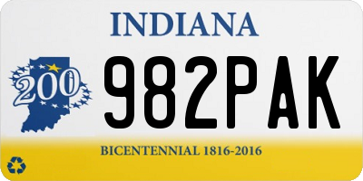 IN license plate 982PAK