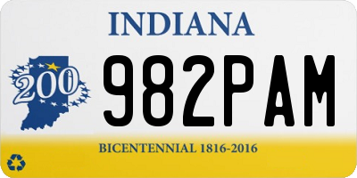 IN license plate 982PAM