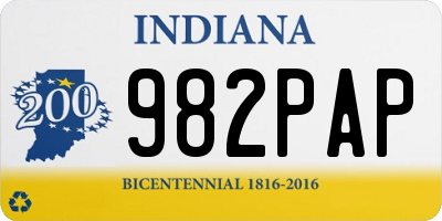 IN license plate 982PAP