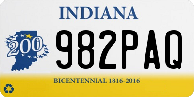 IN license plate 982PAQ