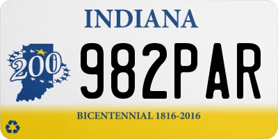IN license plate 982PAR