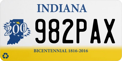 IN license plate 982PAX