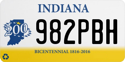 IN license plate 982PBH