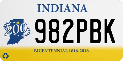 IN license plate 982PBK