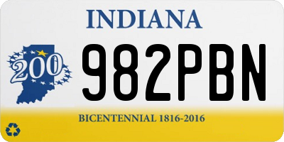 IN license plate 982PBN