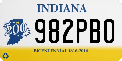 IN license plate 982PBO