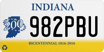 IN license plate 982PBU