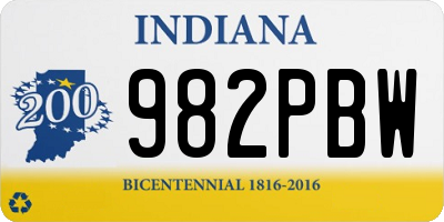 IN license plate 982PBW