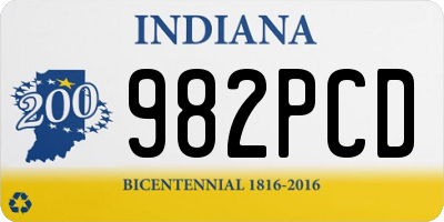 IN license plate 982PCD