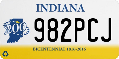 IN license plate 982PCJ