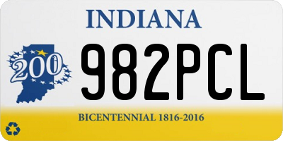 IN license plate 982PCL