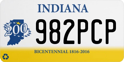 IN license plate 982PCP